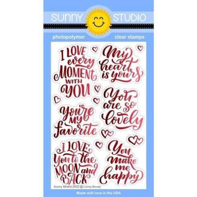 Sunny Studio Clear Stamps - Lovey Dovey